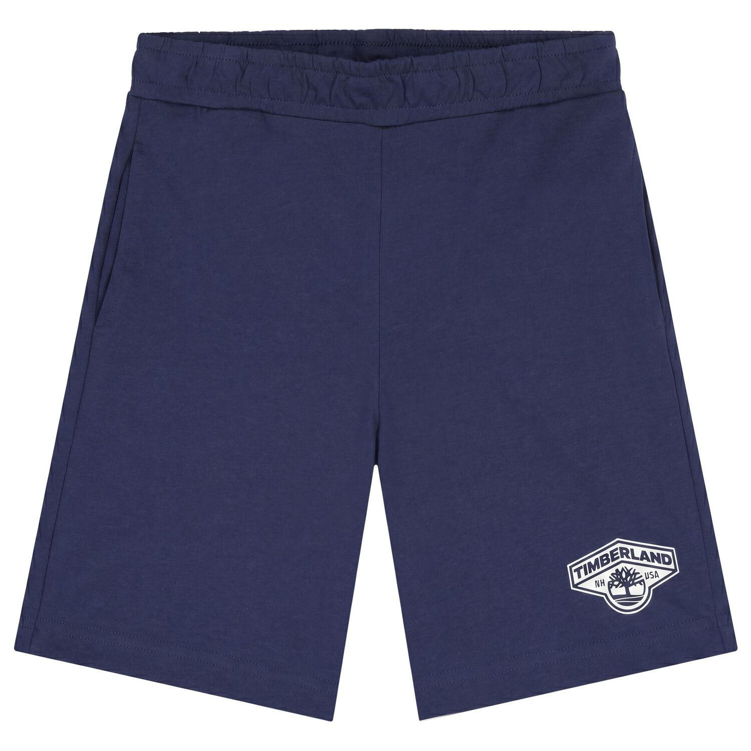 Boys White & Navy Blue Logo Shorts Set, 2, hi-res