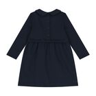 Younger Girls Navy Blue Logo Dress, 1, hi-res