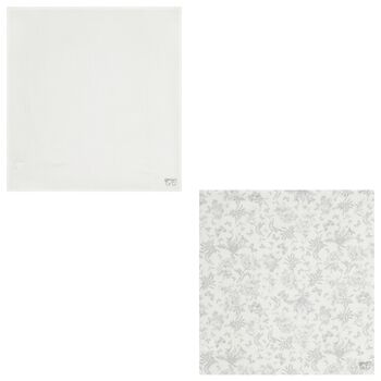 لفائف قماش موسلين باللونين الرمادي و الابيض بنقشة تويل دو جوي (عبوة من قطعتين)