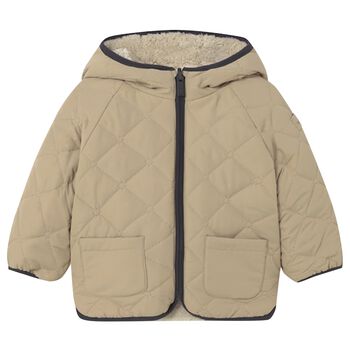 Beige Quilted & Fur Younger Reversible Coat