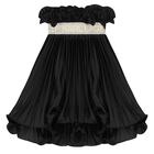Girls Black Logo Ruffled Skirt, 1, hi-res