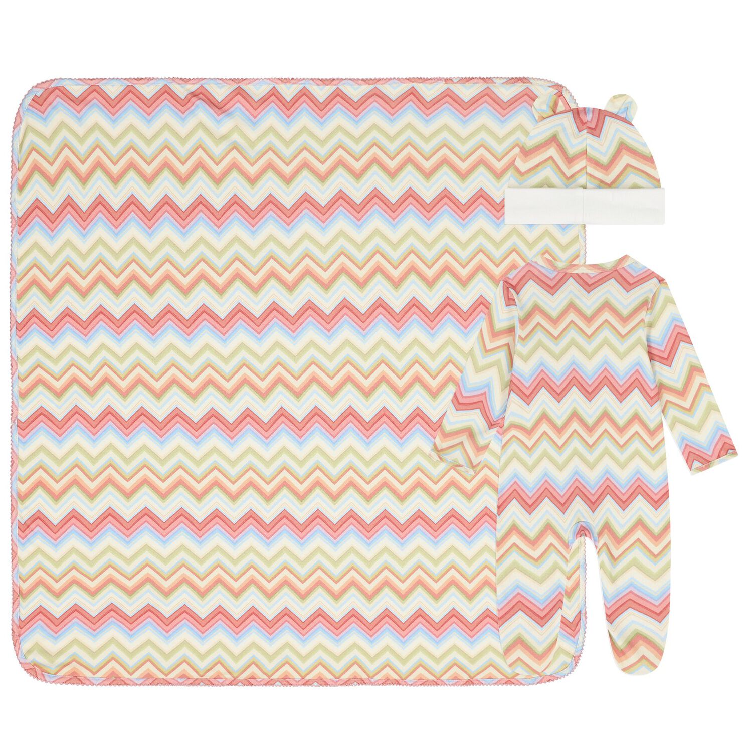 Multi-Coloured Zig Zag Babygrow Gift Set , 3, hi-res