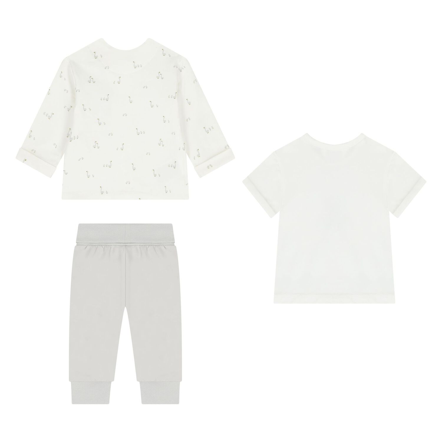 Ivory & Grey Baby Tracksuit Set ( 3 Piece ), 1, hi-res