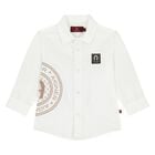 Younger Boys White Logo Shirt, 2, hi-res