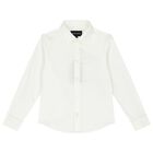 Boys White Logo Shirt, 1, hi-res