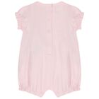 طقم رومبير زهري وأبيض مزين بالزهور للفتيات الصغيرات, 1, hi-res