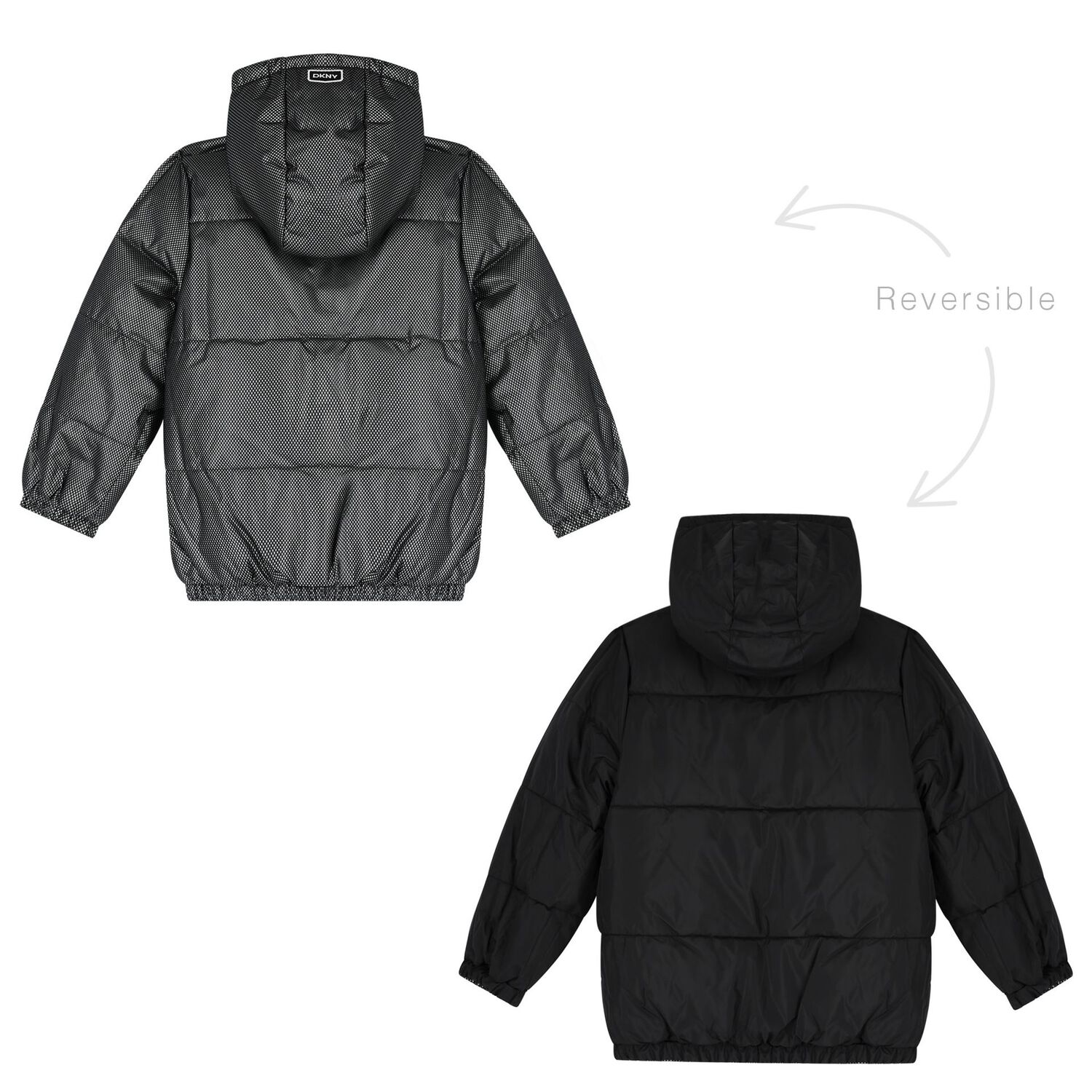 Black Logo Reversible Puffer Jacket, 1, hi-res image number null