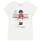 Boys White Polo Bear T-Shirt , 1, hi-res