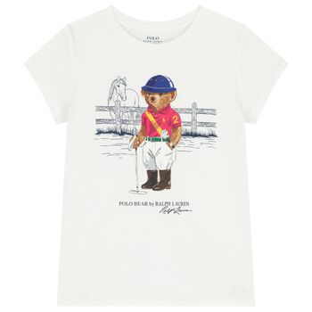 Boys White Polo Bear T-Shirt 
