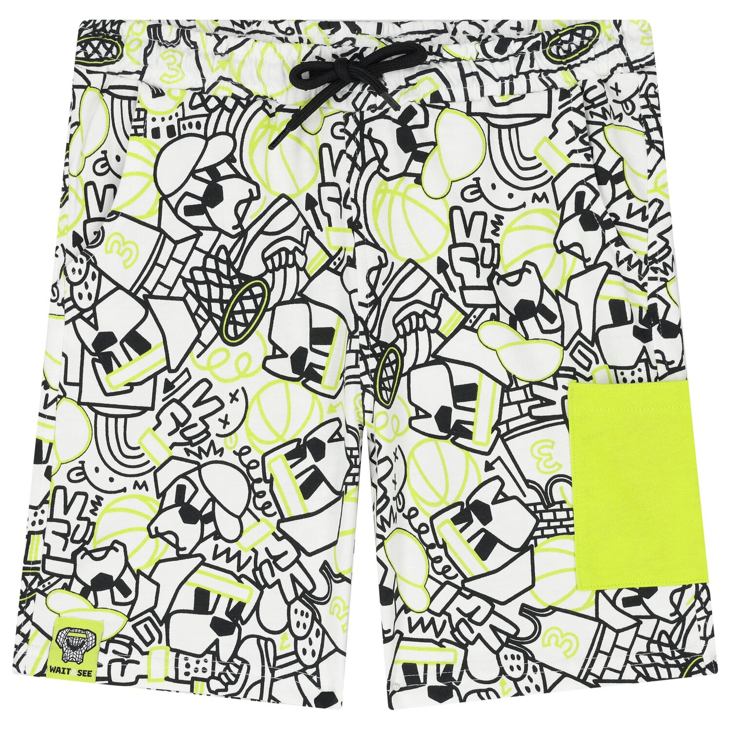 Boys White Shorts, 1, hi-res