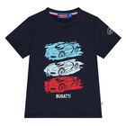 Younger Boys Navy Blue Logo T-Shirt, 1, hi-res