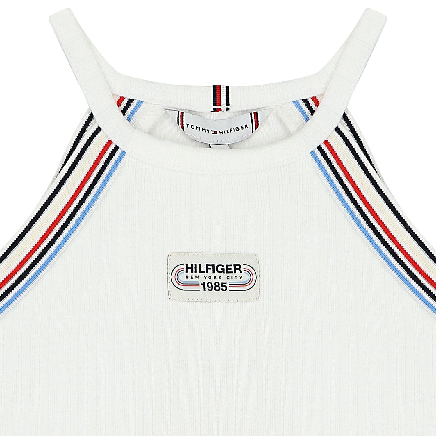 توب بنات بدون أكمام باللون الأبيض, 1, hi-res