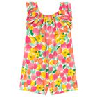 Younger Girls Multi-Coloured Floral Jumpsuit, 2, hi-res