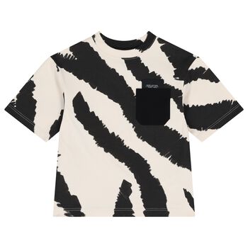Boys Black & Ivory Zebra T-Shirt