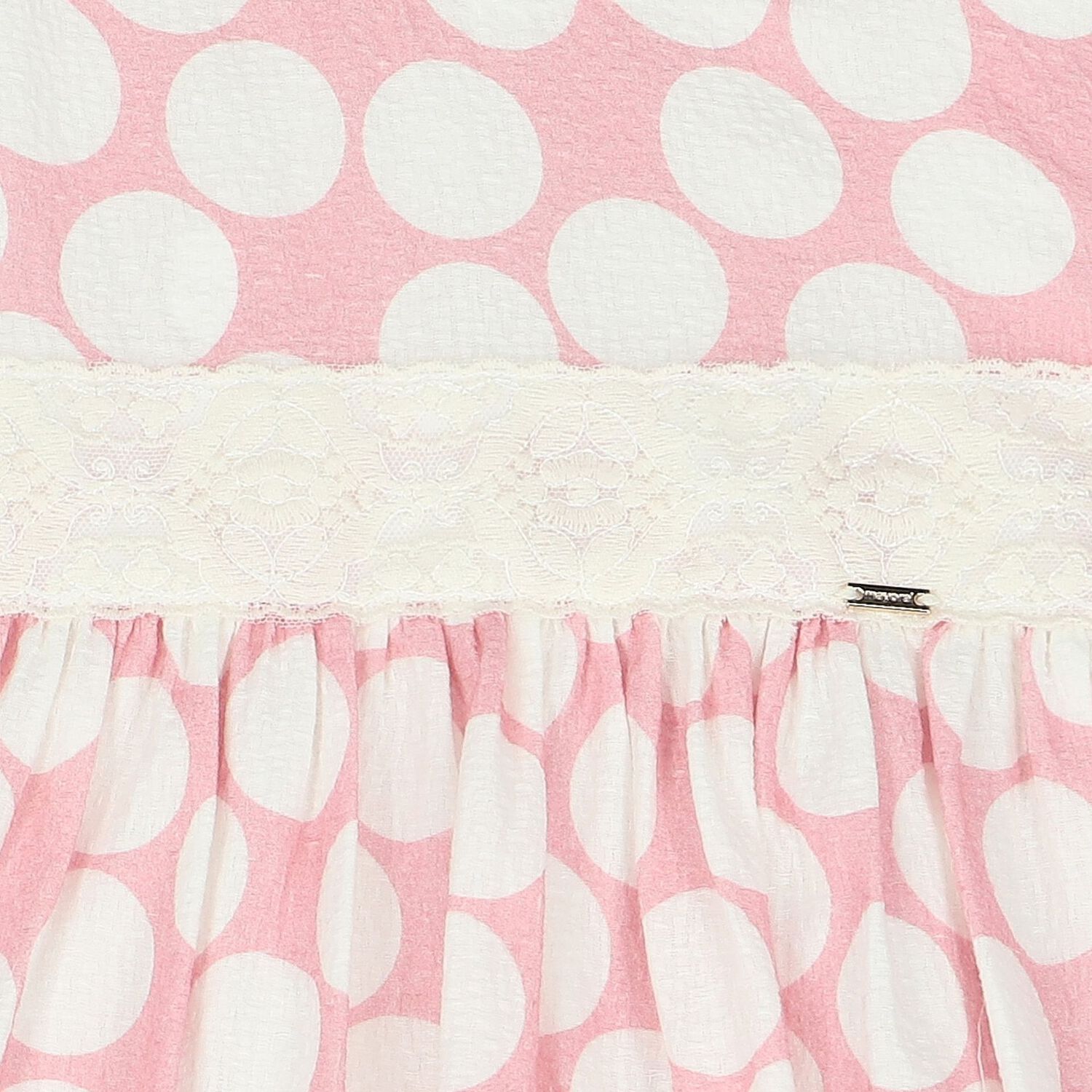 Younger Girls Pink Polka Dot Dress, 1, hi-res