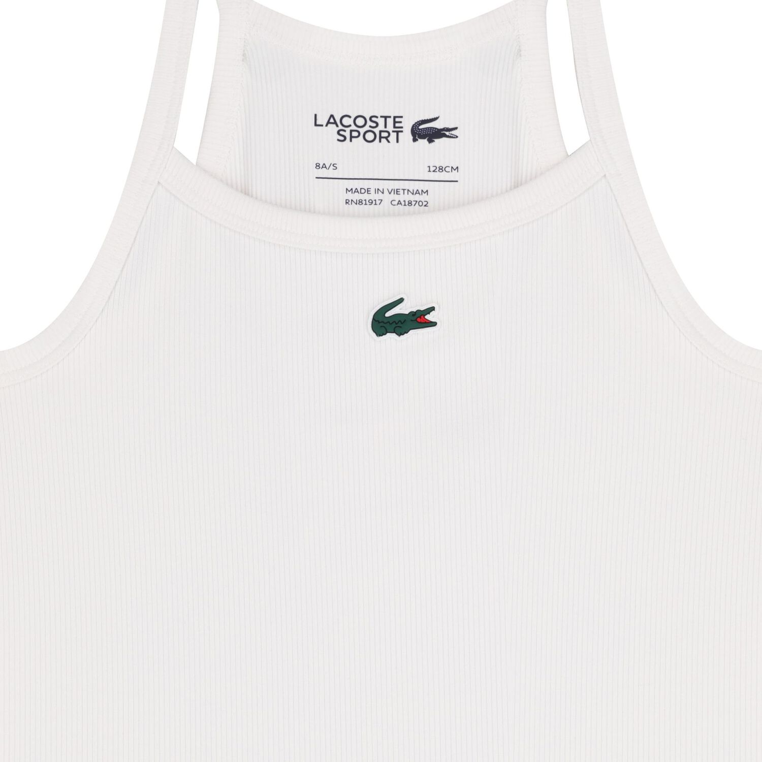 Girls White Logo Sleeveless Top, 1, hi-res
