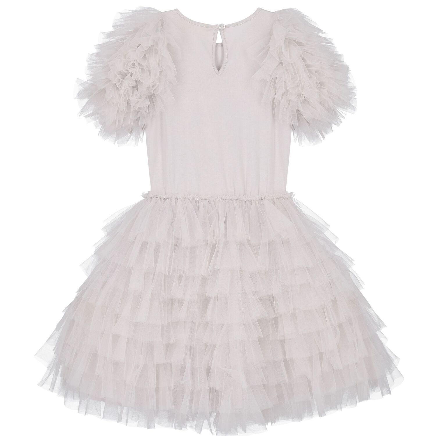 Girls Grey Layered Tulle Dress, 1, hi-res image number null