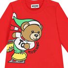 Red Teddy Bear Logo Long Sleeve Top, 2, hi-res