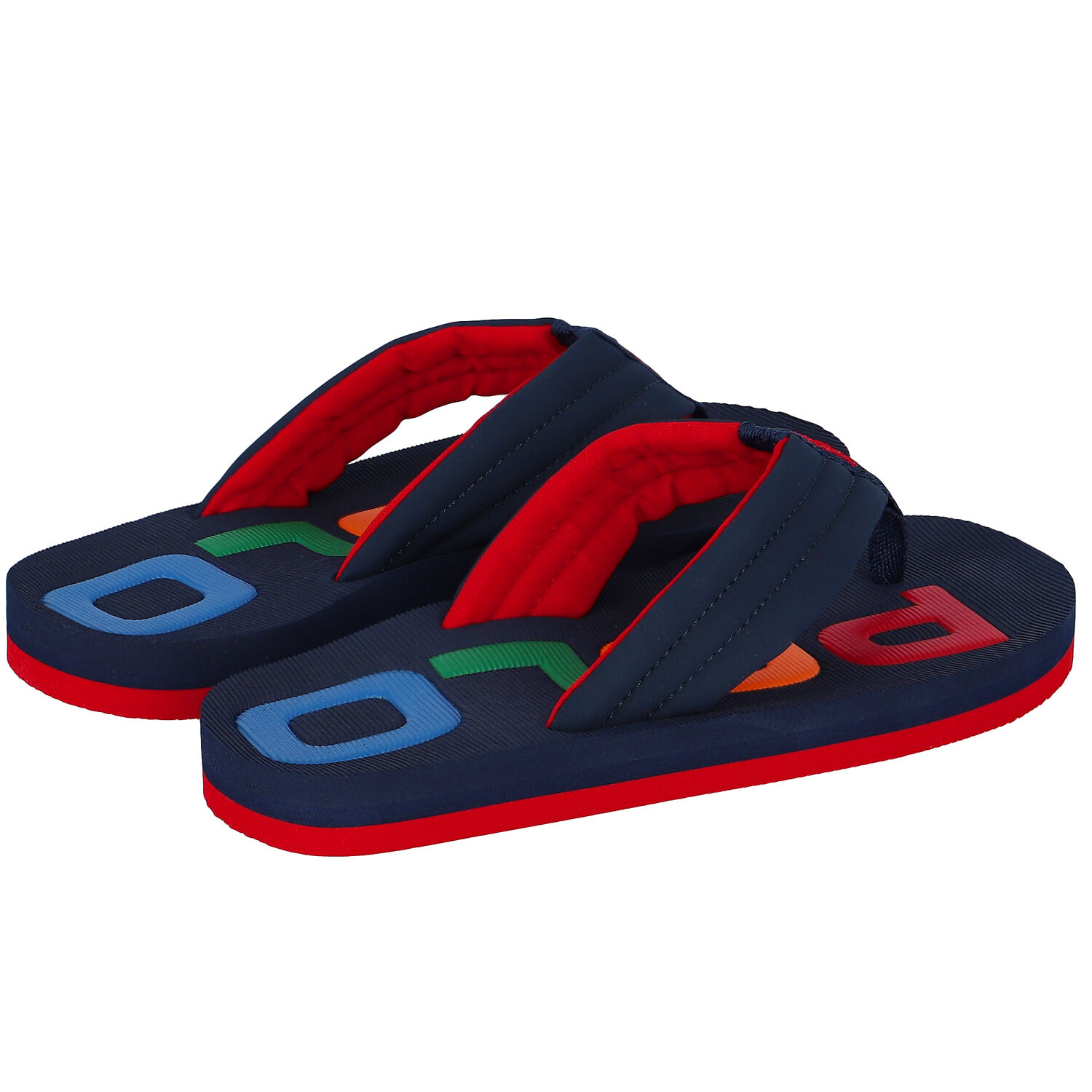 Boys Navy Blue Logo Flip-Flops, 1, hi-res image number null