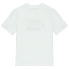 Boys White Logo T-Shirt, 3, hi-res