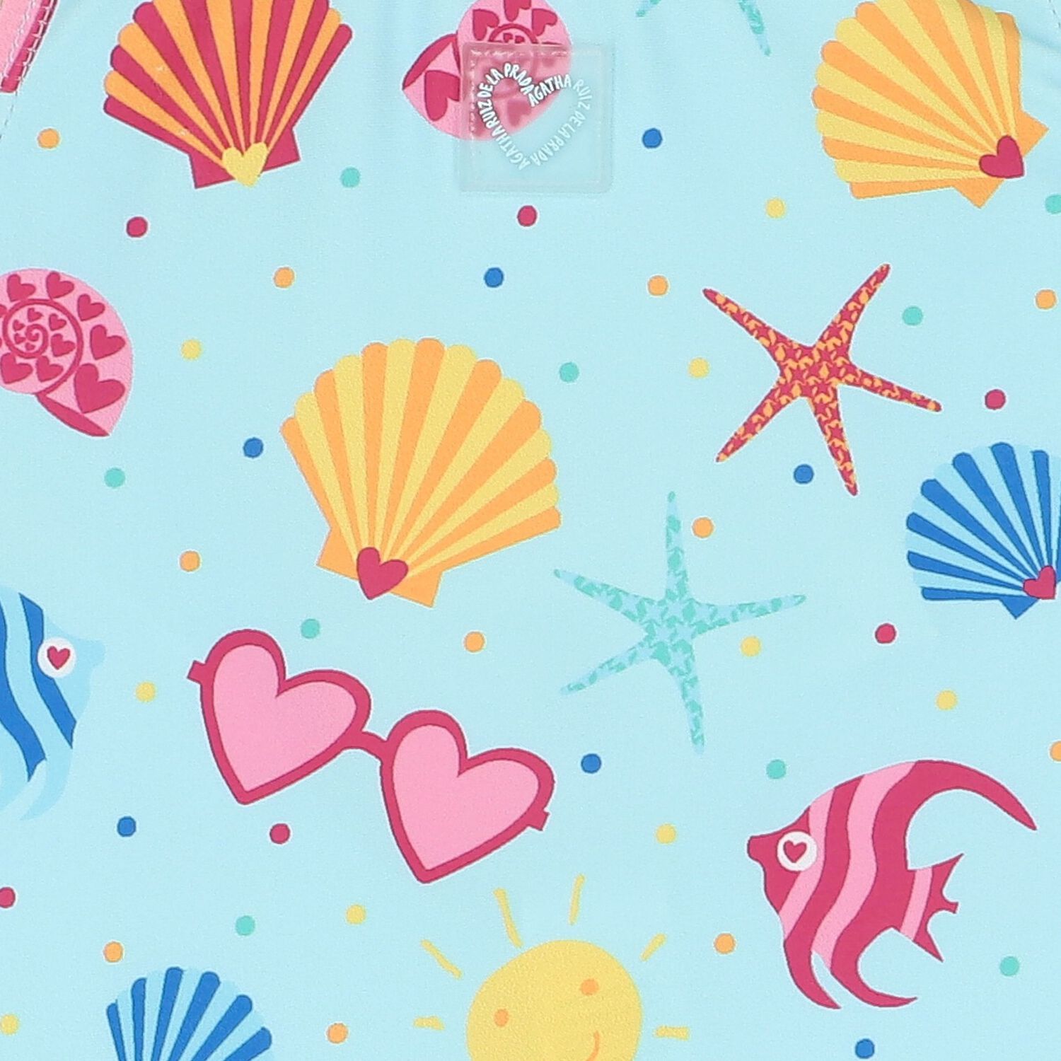 Girls Aqua Printed Swimsuit, 1, hi-res image number null