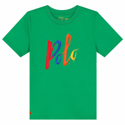 Boys Green Polo Logo T-Shirt