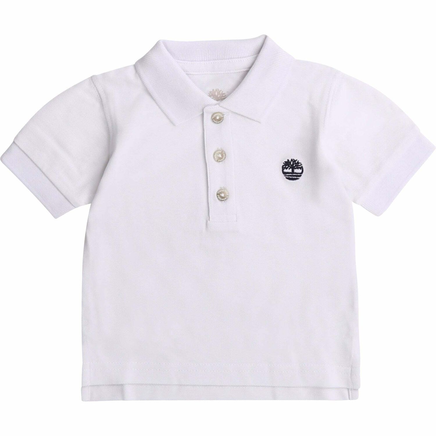Younger Boys White Logo Polo Shirt, 1, hi-res
