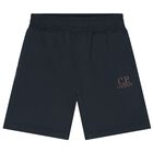 Boys Navy Blue Logo Shorts Set, 1, hi-res