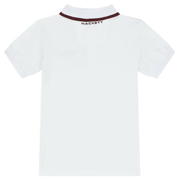 Boys White Aston Martin Logo Polo Shirt