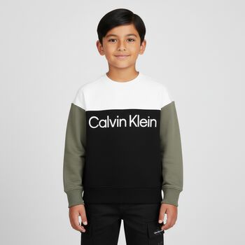 Boys Black, Green & White Logo Sweatshirt