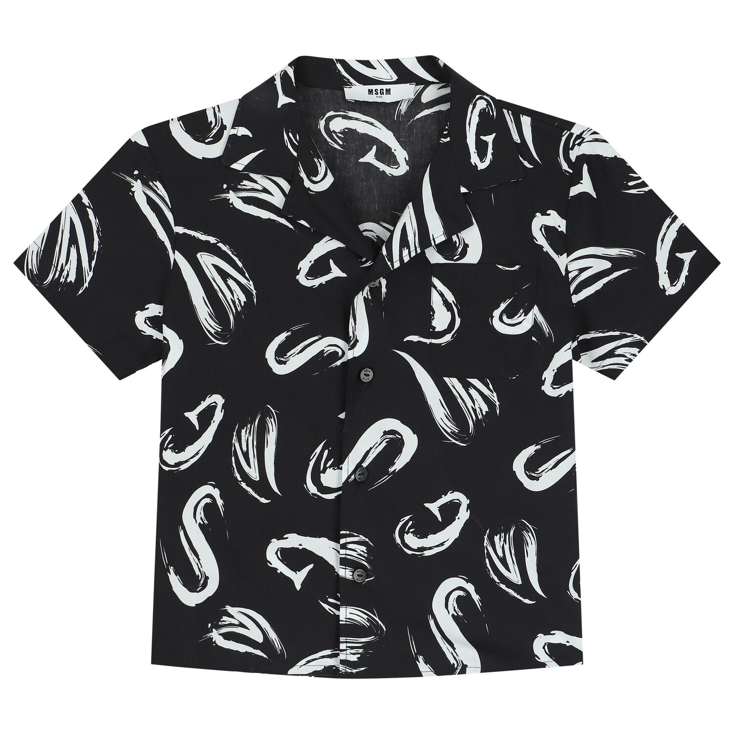 Boys Black Logo Shirt, 2, hi-res