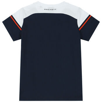 Boys Navy Blue & White Logo T-Shirt