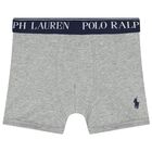 Boys Grey & Black Logo Boxer Shorts ( 5-Pack ), 1, hi-res
