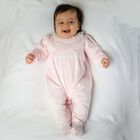 Girls Pink Babygrow, 1, hi-res
