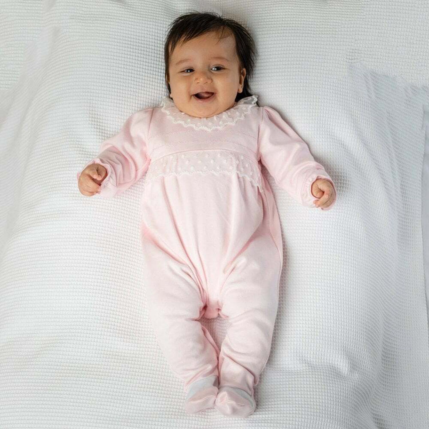 Girls Pink Babygrow, 1, hi-res