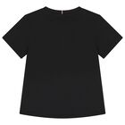 Girls Black Logo T-Shirt, 1, hi-res