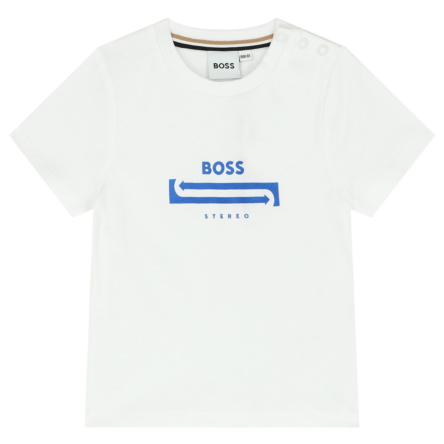 Younger Boys White & Blue Logo Shorts Set, 1, hi-res