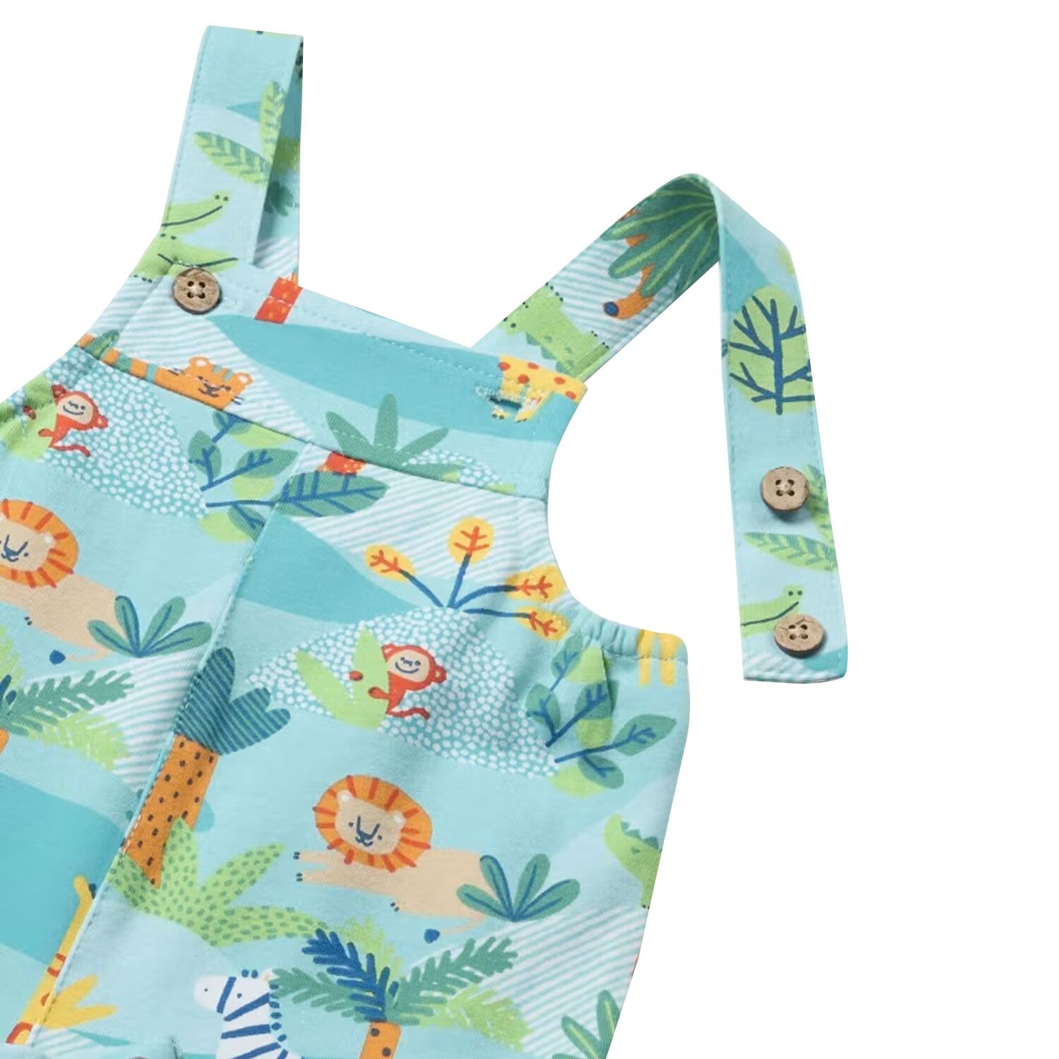 Baby Boys White & Blue Dungaree & Hat Set, 2, hi-res