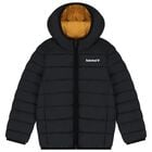 Boys Black Logo Puffer Jacket, 1, hi-res