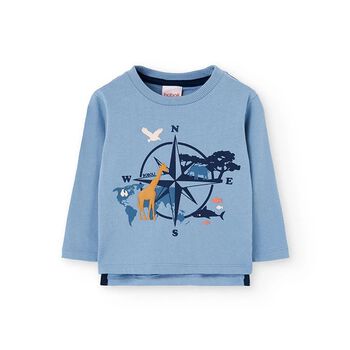 Boys Blue Compass Long Sleeve Top
