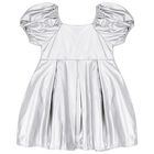 فستان بنات باللون الفضي, 1, hi-res