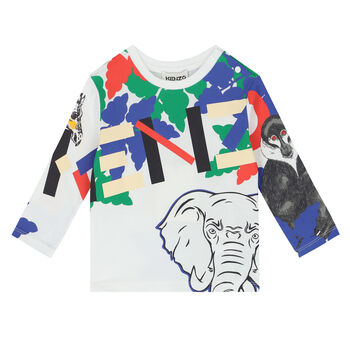 Younger Boys White Logo T-Shirt