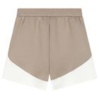 Younger Boys Beige & White Shorts, 1, hi-res