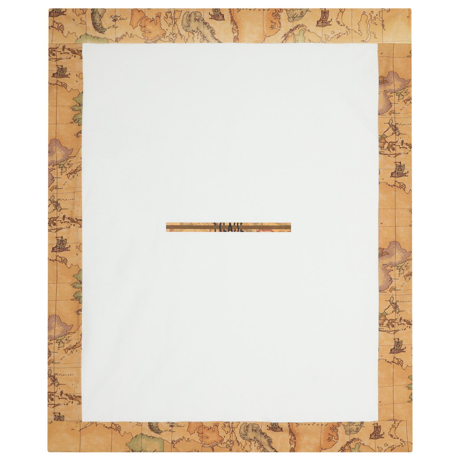 بطانية أطفال بنقشة خريطة جغرافية باللون الأبيض والبيج, 1, hi-res