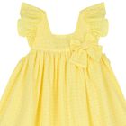 Girls Yellow Broderie Anglaise Dress, 1, hi-res