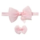 Girls Pink Bow Headband set, 1, hi-res