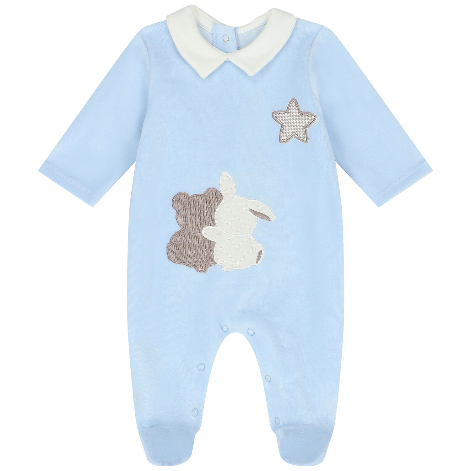 Baby Boys Blue Babygrows ( 2-Pack ), 1, hi-res