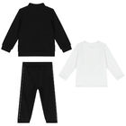 Younger Boys Black & White Logo 3-Piece Tracksuit, 1, hi-res