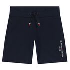 Boys Navy Blue Logo Shorts Set, 2, hi-res
