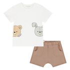 Baby Boys Bear & Rabbit Shorts Set, 1, hi-res